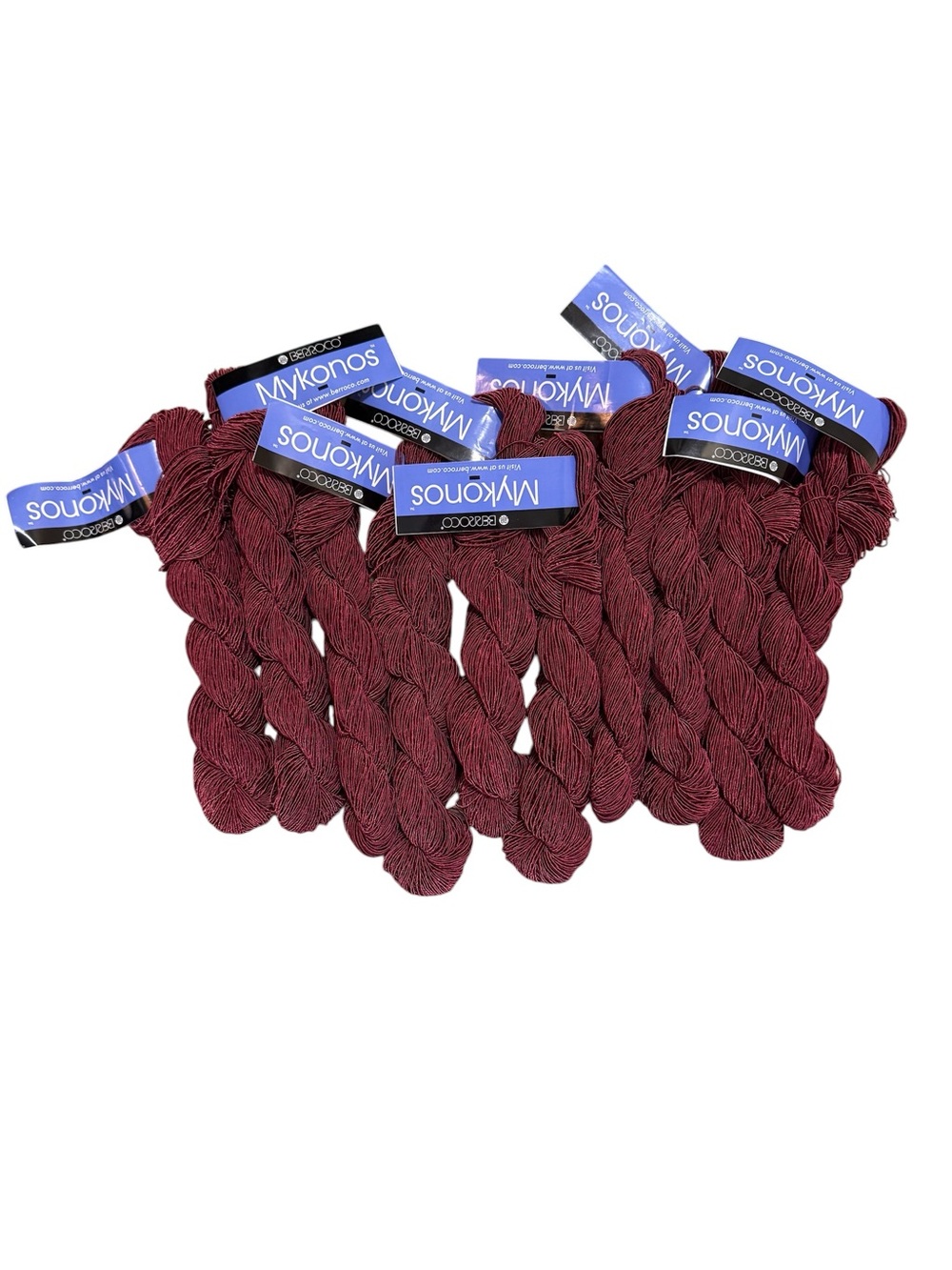 Berroco Mykonos 10 Hanks Yarn Daphne 8531 Burgundy Linen Cotton Blend 1420 yds